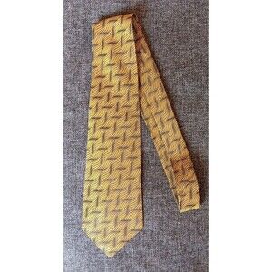 Dress Tie 70s 80s 90s Y2K New Vintage Stock Mens A S T Yellow Black 58 Inches